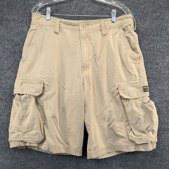 Aeropostale Mens Cargo Shorts Tan Size 33 Belt Loops Pockets Cotton - Picture 2 of 12